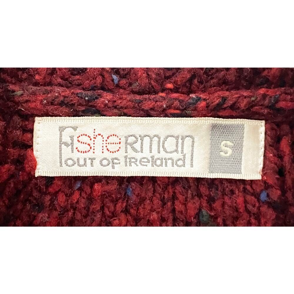 Fisherman Out Of Ireland Women's Long Button Up Cardigan Sailor Collar Woolmark - Picture 4 of 7
